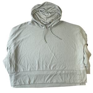 Mondetta Women Hoodie Size M Light Green Striped Performance Luxury Activewear